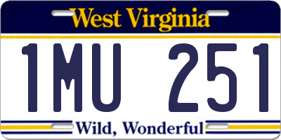 WV license plate 1MU251
