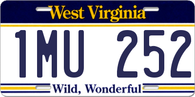 WV license plate 1MU252