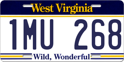 WV license plate 1MU268