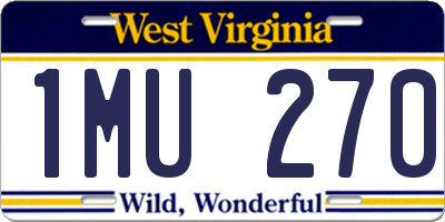 WV license plate 1MU270