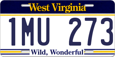 WV license plate 1MU273