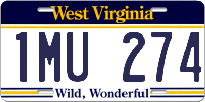 WV license plate 1MU274