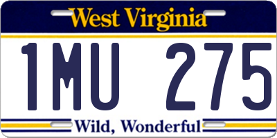 WV license plate 1MU275