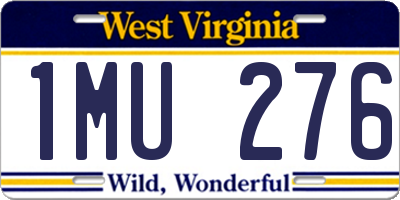 WV license plate 1MU276