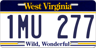 WV license plate 1MU277