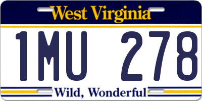 WV license plate 1MU278