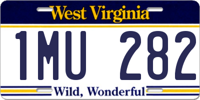 WV license plate 1MU282