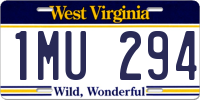 WV license plate 1MU294