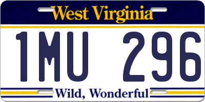WV license plate 1MU296