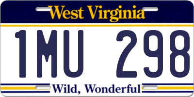 WV license plate 1MU298