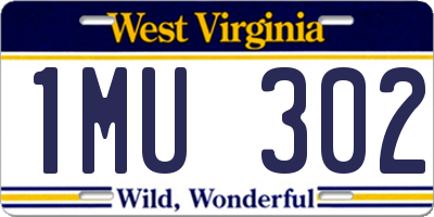 WV license plate 1MU302