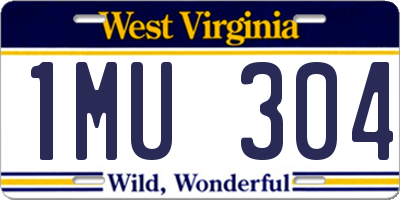 WV license plate 1MU304