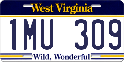 WV license plate 1MU309