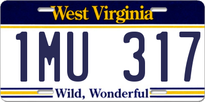 WV license plate 1MU317