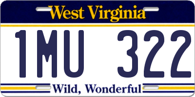 WV license plate 1MU322