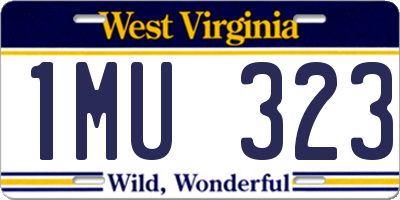WV license plate 1MU323