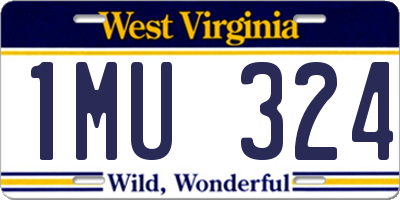 WV license plate 1MU324