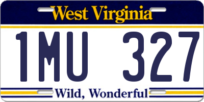 WV license plate 1MU327