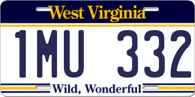 WV license plate 1MU332