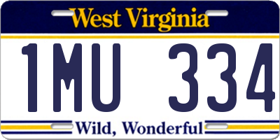 WV license plate 1MU334