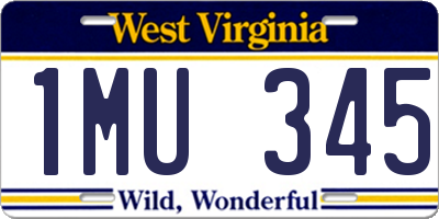 WV license plate 1MU345