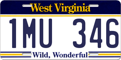 WV license plate 1MU346