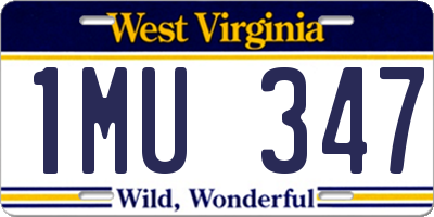 WV license plate 1MU347
