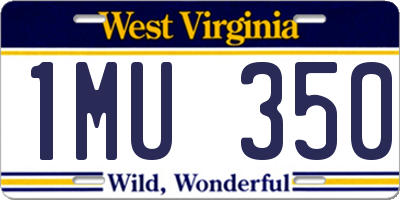 WV license plate 1MU350