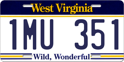 WV license plate 1MU351