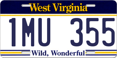 WV license plate 1MU355