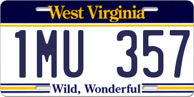 WV license plate 1MU357