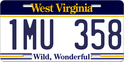WV license plate 1MU358