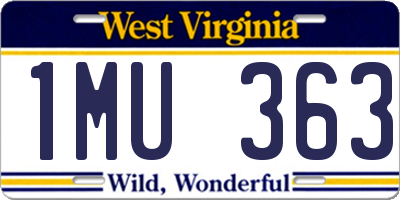 WV license plate 1MU363