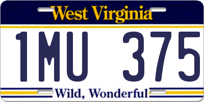 WV license plate 1MU375