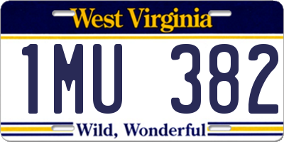 WV license plate 1MU382