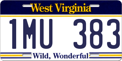 WV license plate 1MU383