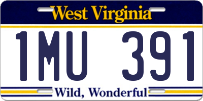 WV license plate 1MU391