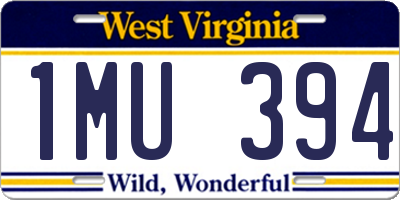 WV license plate 1MU394