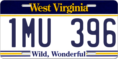 WV license plate 1MU396
