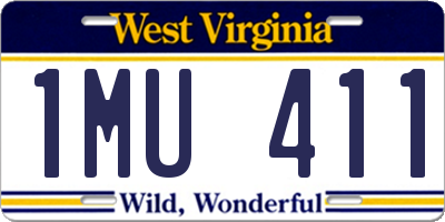 WV license plate 1MU411