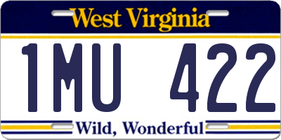 WV license plate 1MU422