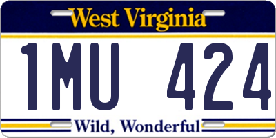 WV license plate 1MU424