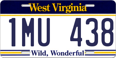 WV license plate 1MU438