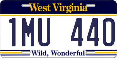 WV license plate 1MU440