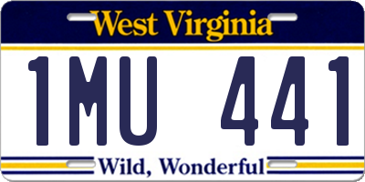 WV license plate 1MU441