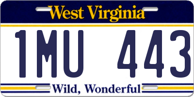 WV license plate 1MU443