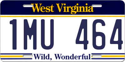 WV license plate 1MU464