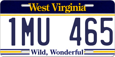 WV license plate 1MU465