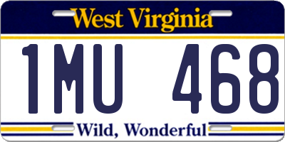 WV license plate 1MU468
