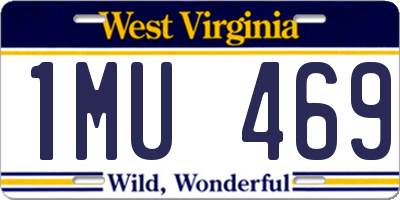 WV license plate 1MU469